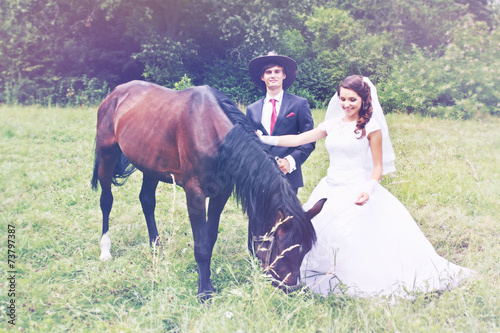 cowboy with his bride, tinted © Mallivan