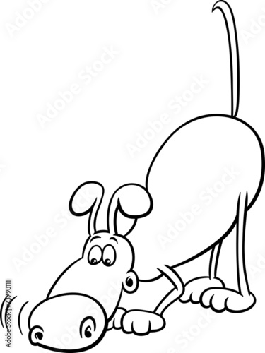 tracking dog cartoon coloring page