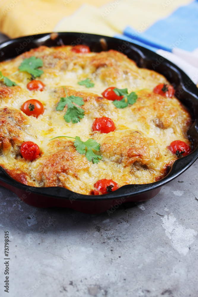 casserole with tomatoes