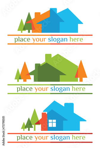 landscapes and homes emblems for your slogan