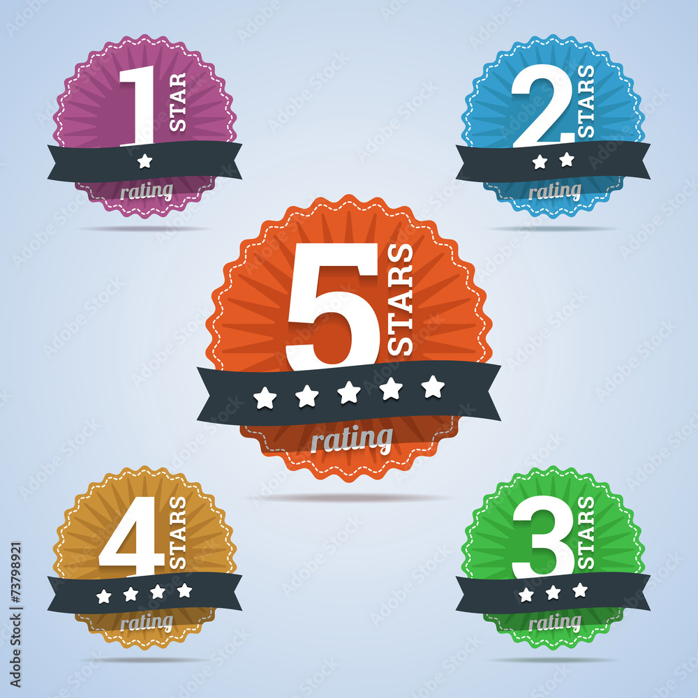 One two three four - badges with numbers Vector Image
