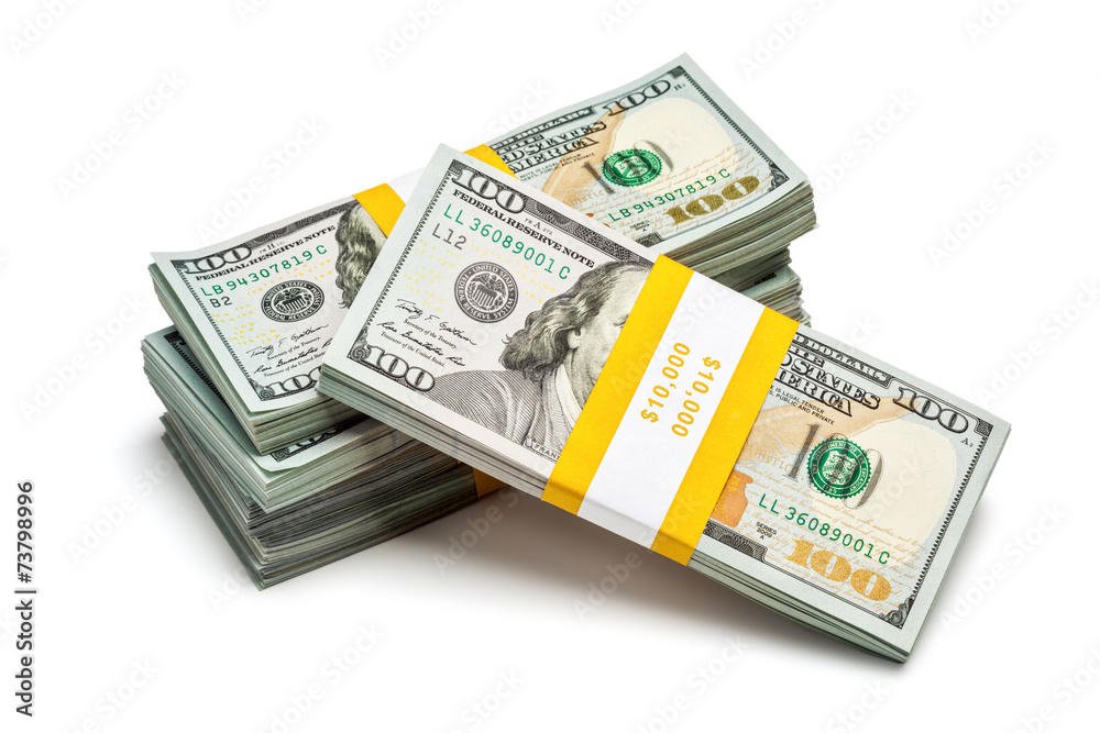 Bundles of 100 US dollars 2013 edition banknotes Bundles of 100 US dollars 2013 edition banknotes