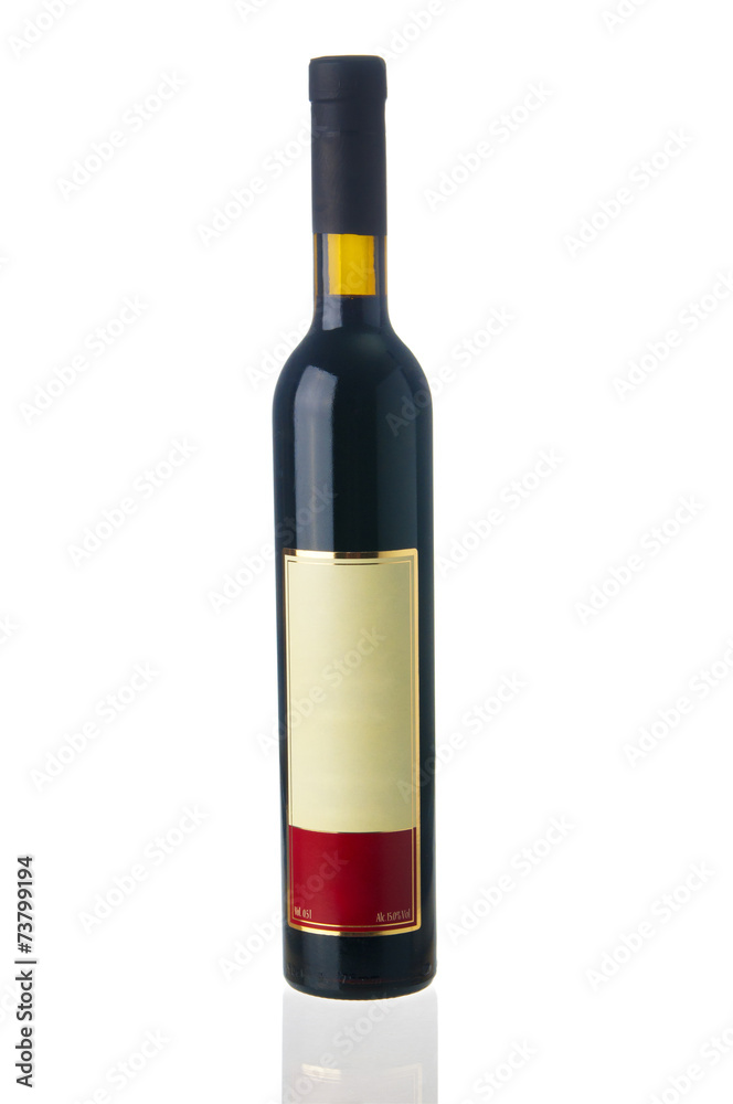 Red wine bottle on white background Red wine bottle on white background