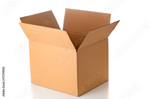 Fotografiet Open cardboard box closeup