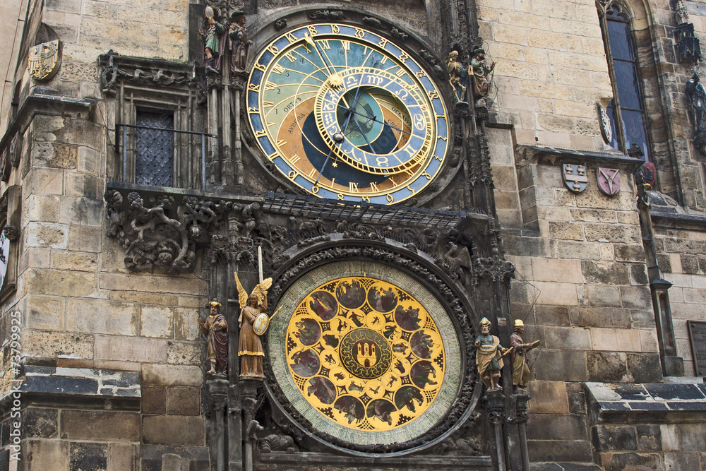 Astronomical clock at the Old Town City Hall in Prague Astronomical clock at the Old Town City Hall in Prague