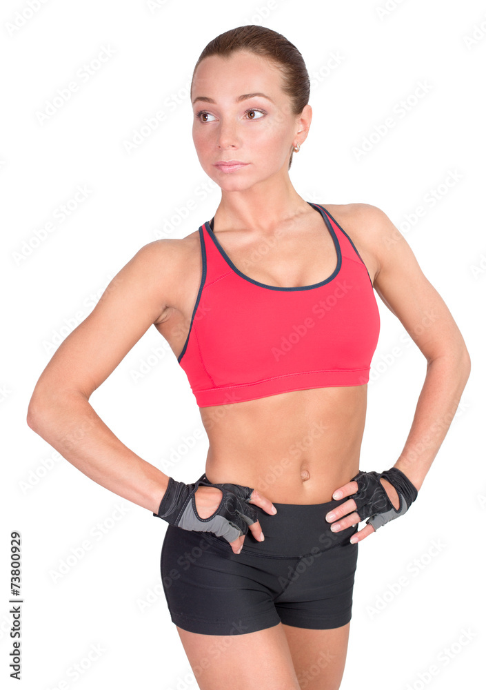 Athletic young woman showing perfect body. 