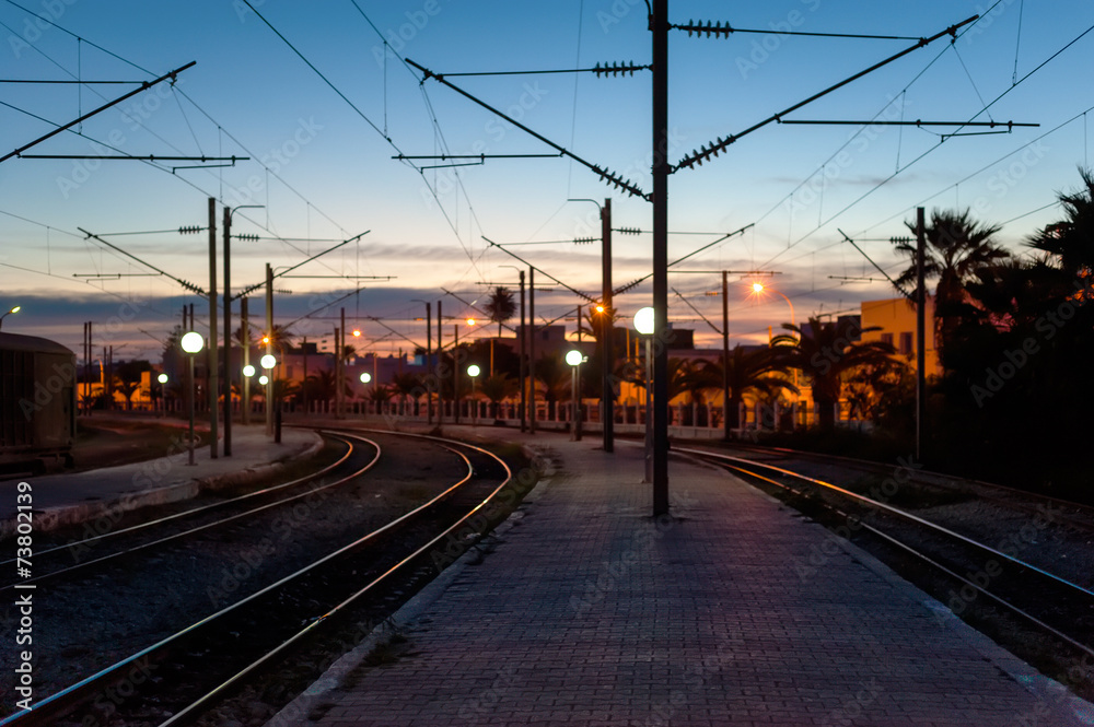 Railways at twilight