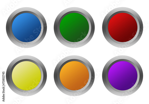 Free Download Set of rounded colorful icons in blue, green, red, orange - GFXLoad