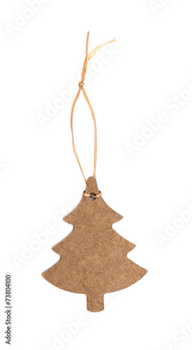 wooden christmas tree on white background