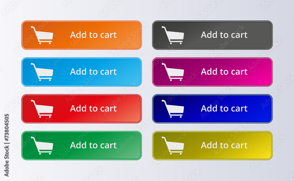 Obraz premium Set of commerce colorful buttons. Add to cart