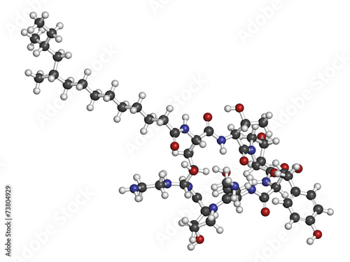 Caspofungin antifungal drug molecule.
