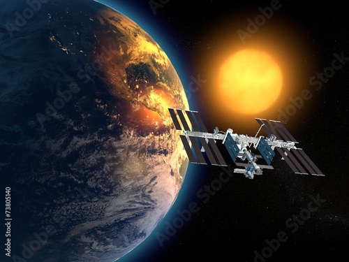 Fototapeta Naklejka Na Ścianę i Meble -  Iss, Stazione Spaziale Internazionale, orbita terra, spazio 