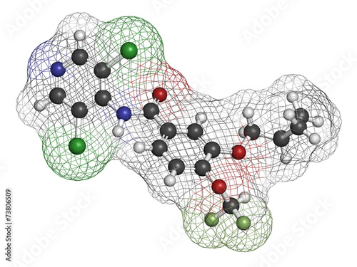 Roflumilast COPD drug molecule (PDE4 inhibitor). 