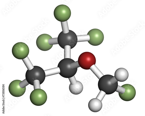 Sevoflurane inhalational anesthetic molecule.  photo