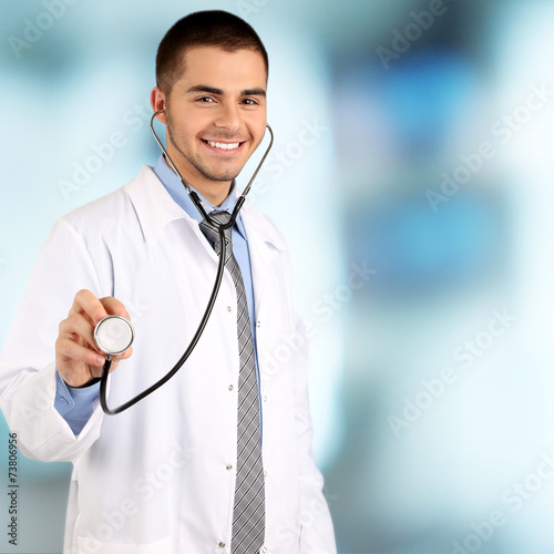 Male Doctor on hospital bac...