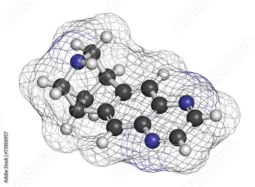 Varenicline smoking cessation drug molecule.  photo