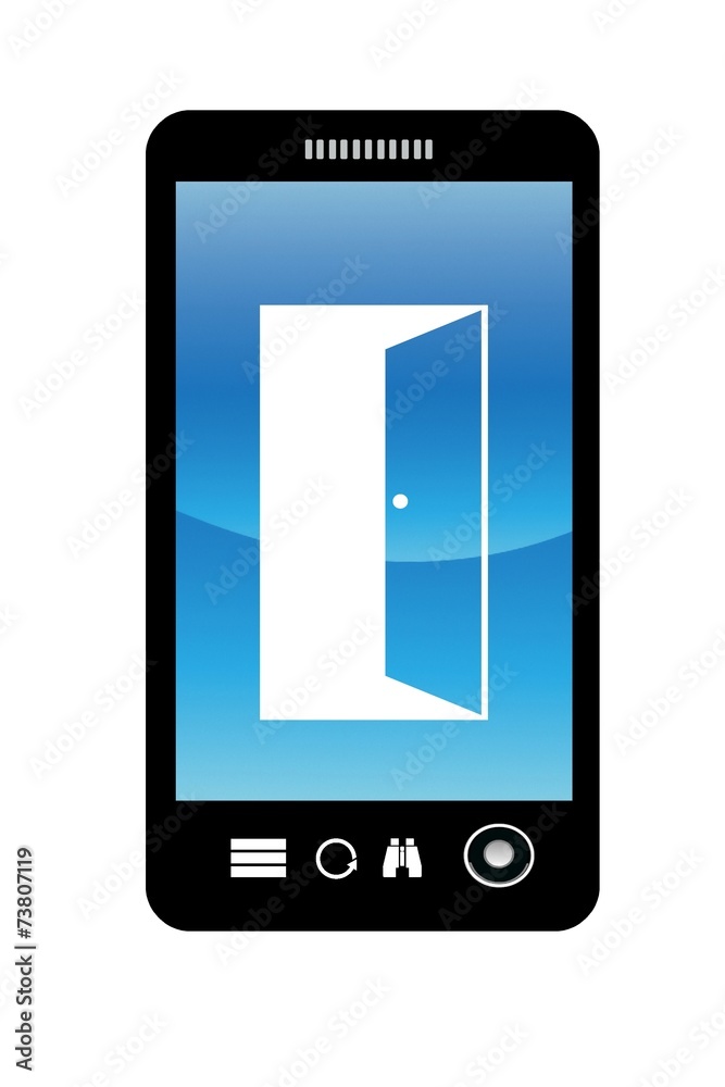 Porte ouverte dans un téléphone mobile Porte ouverte dans un téléphone mobile