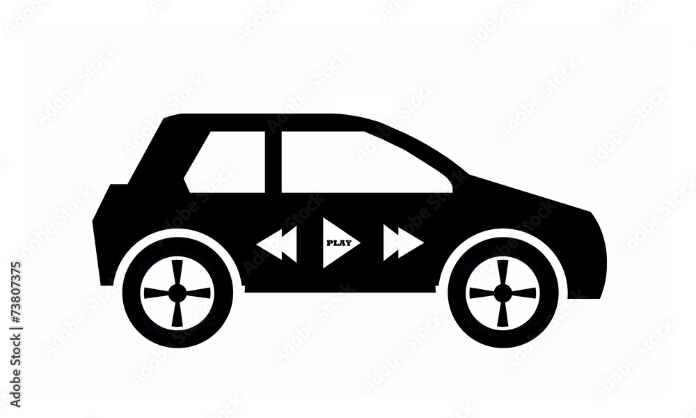 Symbole lecture sur une voiture
