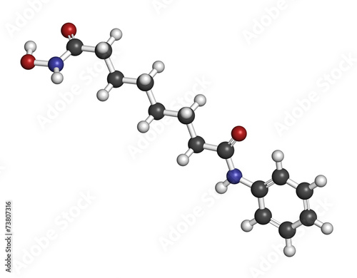 Vorinostat cutaneous T cell lymphoma drug molecule. photo