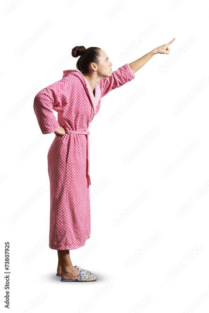 strict housewife pointing up