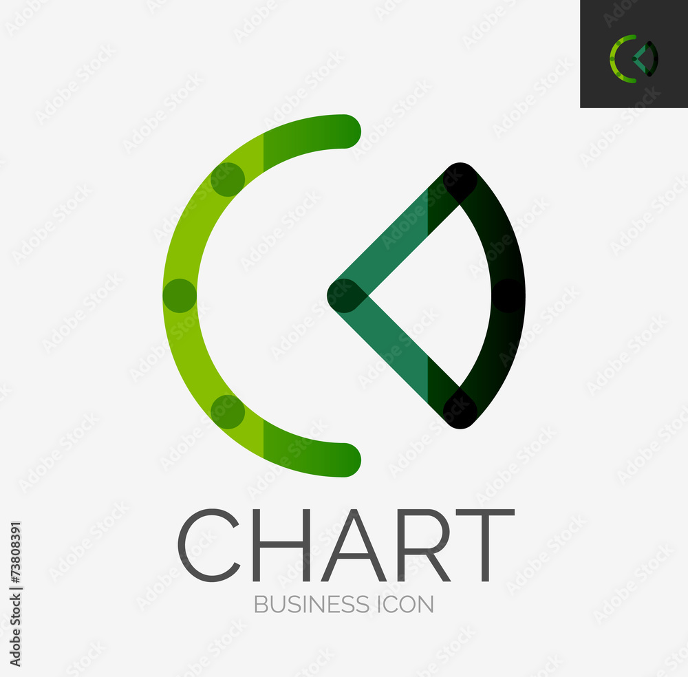 Minimal line design logo, chart, graph icon Minimal line design logo, chart, graph icon