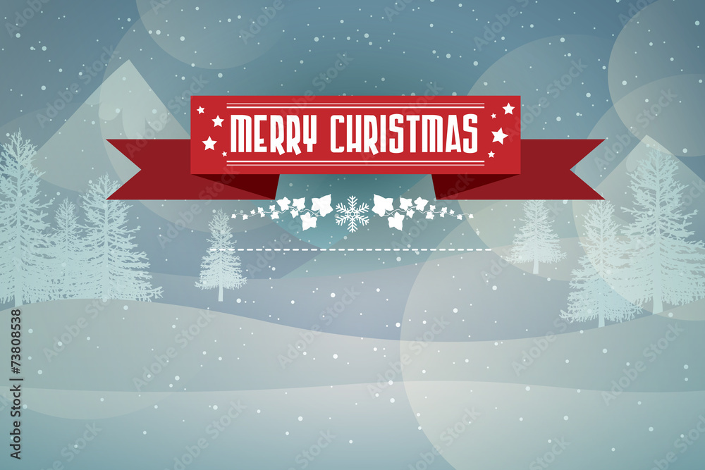 Vector cute winter scene, christmas card Stock Vector | Adobe Stock
