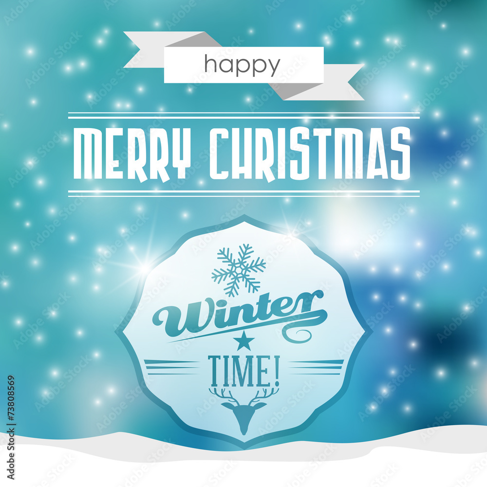 Vector cute winter scene, christmas card