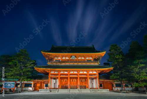 Obraz na płótnie 平安神宮 応天門 夜景