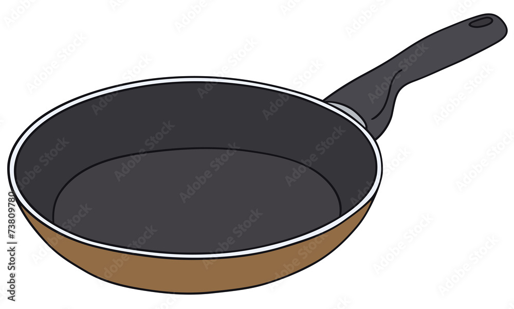 Hand drawing of a teflon pan - vector illustration Hand drawing of a teflon pan - vector illustration