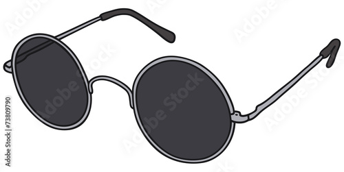 Hand drawing of a classic black glasses - vector illustration