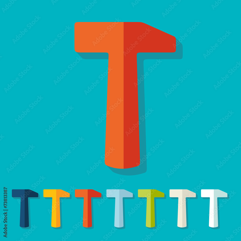 Flat design: hammer Flat design: hammer