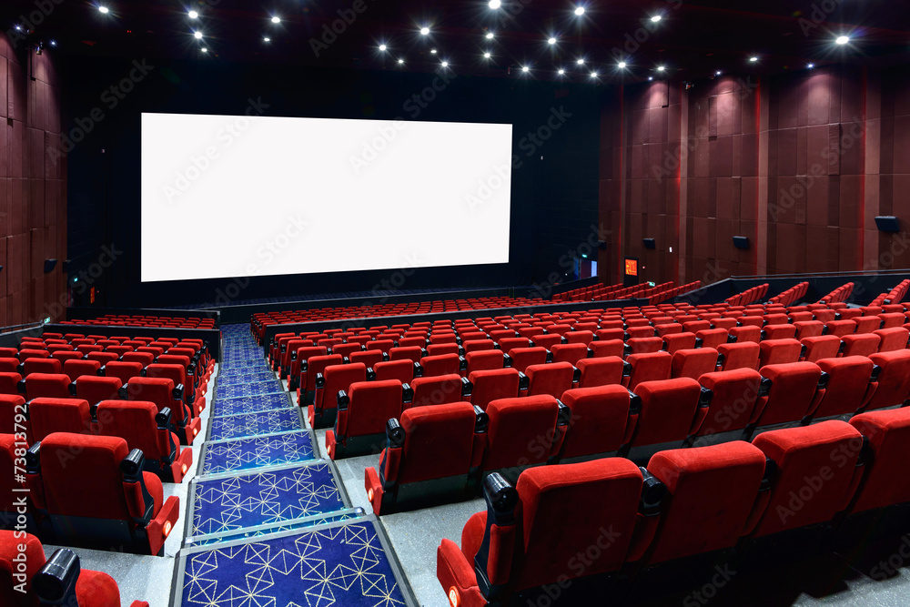 custom made wallpaper toronto digitalEmpty movie theater with red seats