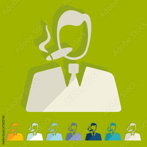 Flat design: player casino