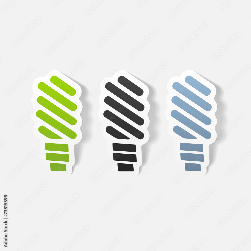 realistic design element: fluorescent light bulb
