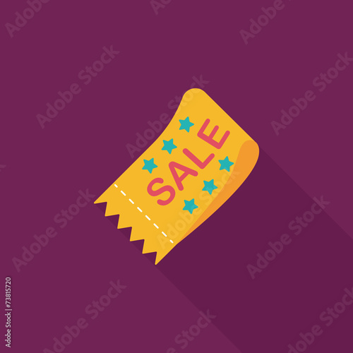 shopping sale coupon flat icon with long shadow,eps10