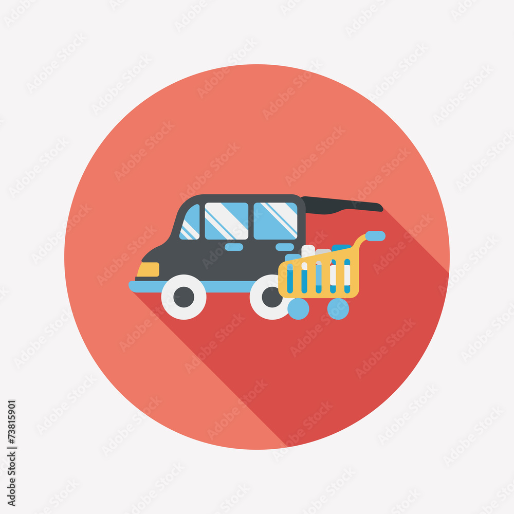 shopping cart flat icon with long shadow,eps10 shopping cart flat icon with long shadow,eps10