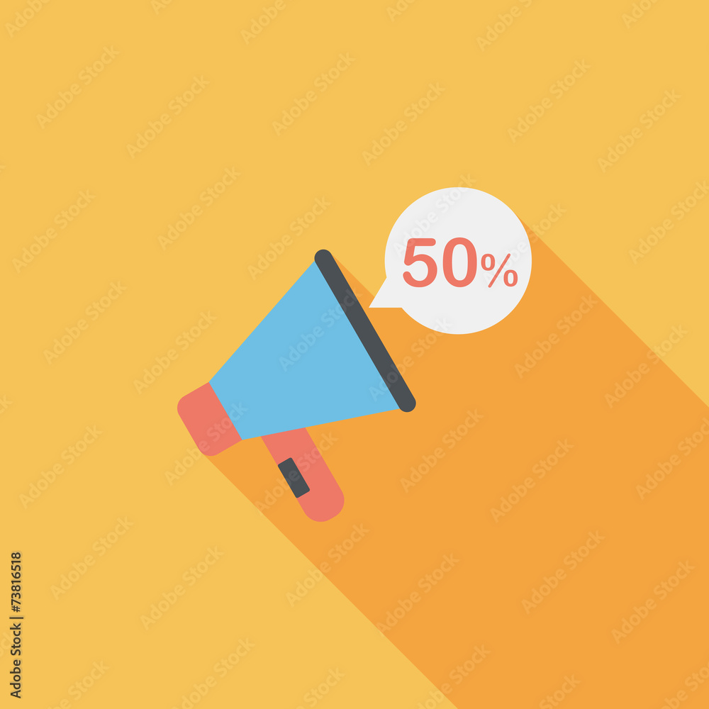 shopping sale announcement flat icon with long shadow,eps10 shopping sale announcement flat icon with long shadow,eps10