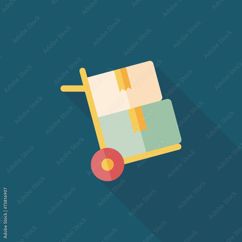 shopping handling trolley flat icon with long shadow,eps10 shopping handling trolley flat icon with long shadow,eps10