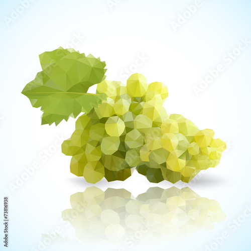 grapes with leaf polygonal design