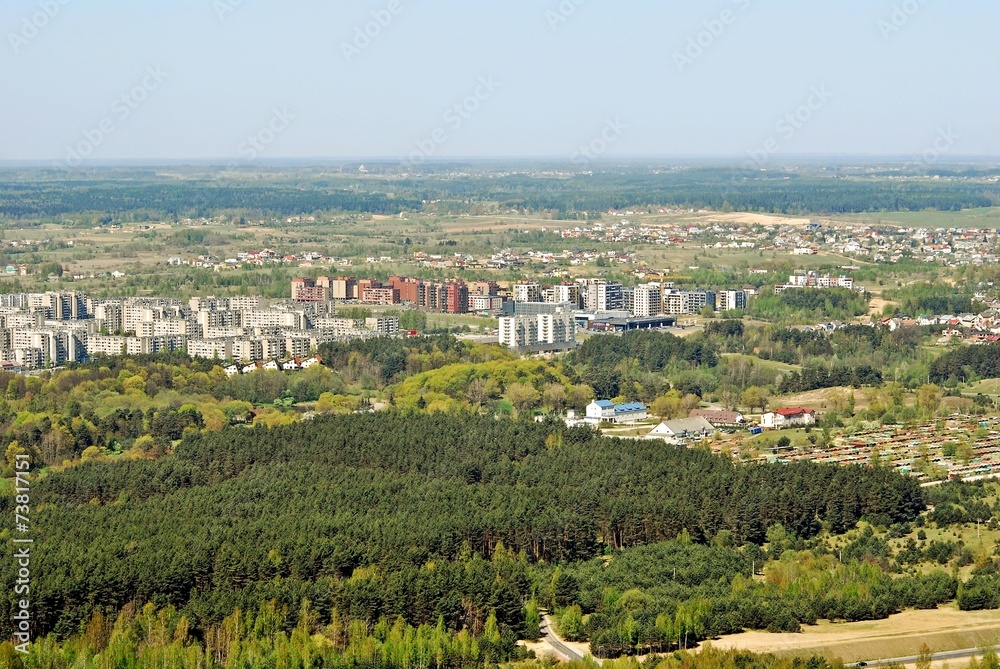 Fototapeta premium Vilnius city capital of Lithuania aerial view