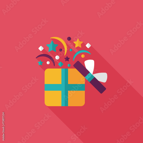 shopping present flat icon with long shadow,eps10