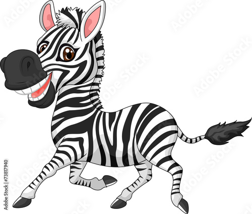 Fototapeta Naklejka Na Ścianę i Meble -  Cute cartoon zebra