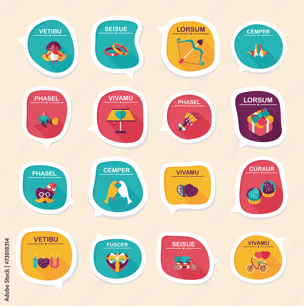 Valentine’s Day speech bubble banner flat design background se Valentine’s Day speech bubble banner flat design background se
