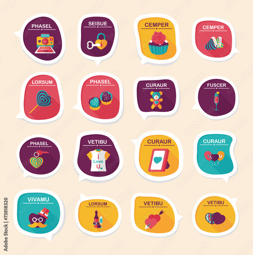 Valentine’s Day speech bubble banner flat design background se Valentine’s Day speech bubble banner flat design background se