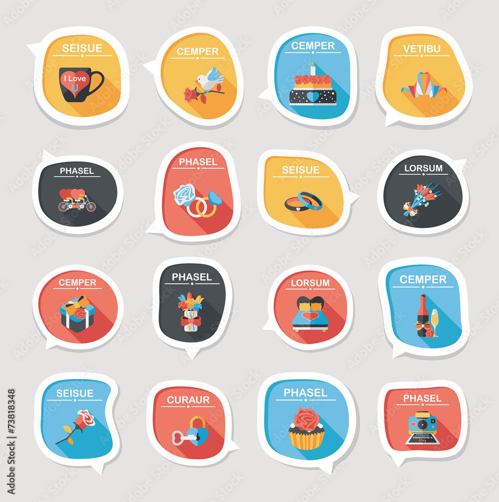 Valentine’s Day speech bubble banner flat design background se Valentine’s Day speech bubble banner flat design background se