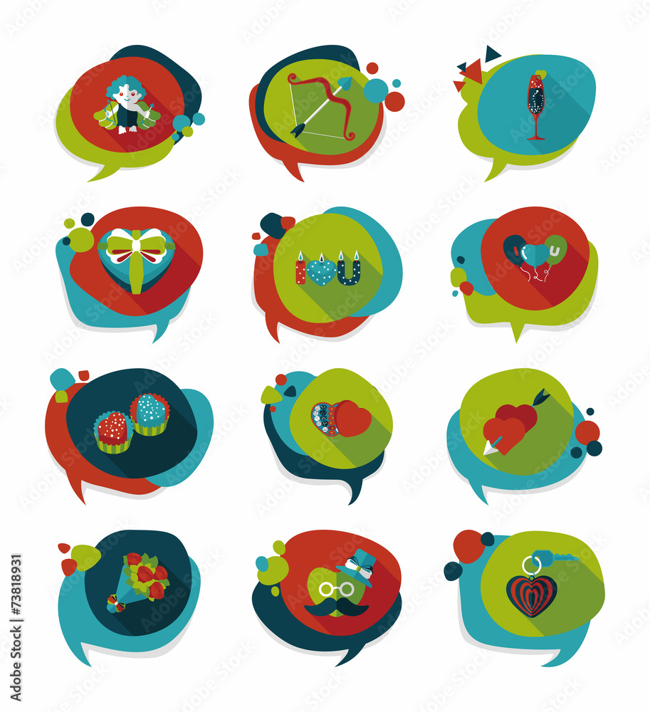 Valentine’s Day speech bubble banner flat design background se Valentine’s Day speech bubble banner flat design background se