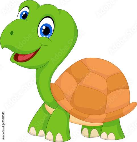 Cute cartoon green turtle