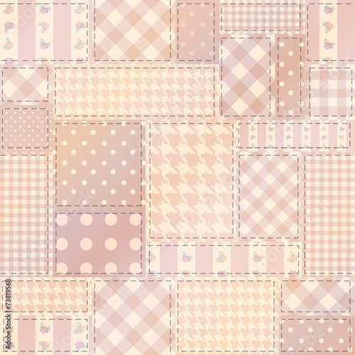 Pink patchwork of rectangles.