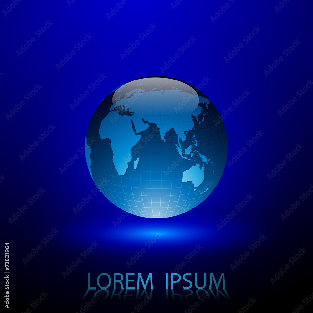 Earth globes, world glossy detailed vector illustration.