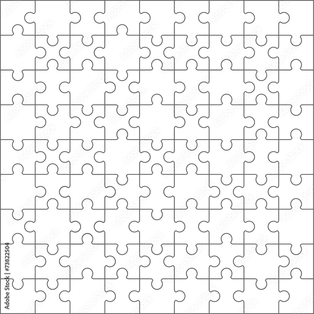 Jigsaw puzzle blank template.vector